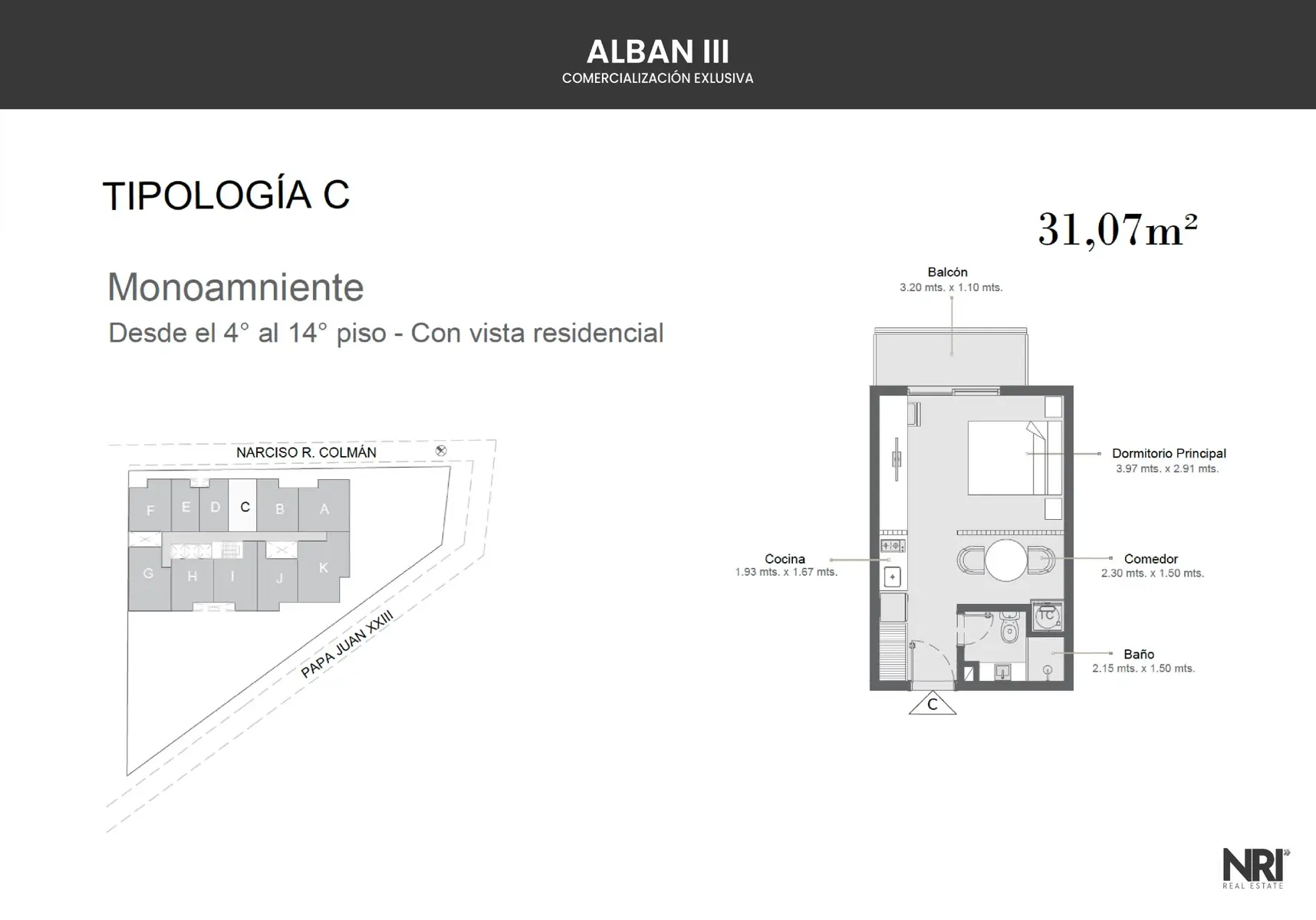 Monoambiente en piso 14 a 120 mtrs del Shopping del Sol | Valores de Pre-lanzamiento - 9
