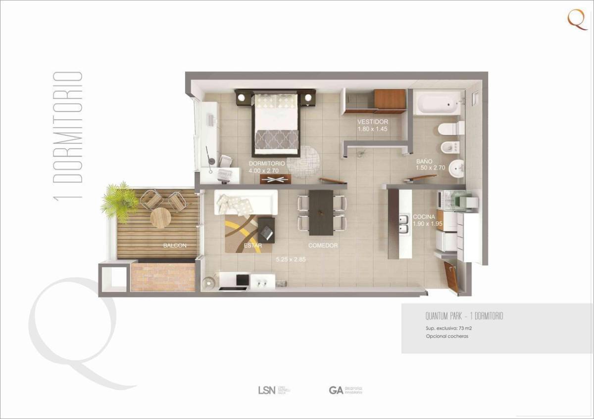 Furnished one-bedroom apartment. Quantum Park Building, San Jorge, Asunción - imagen 3